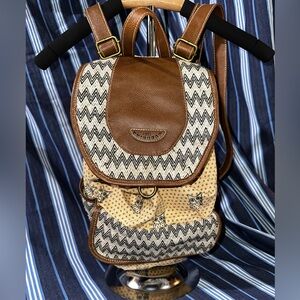 UNIONBAY Brown and Cream Chevron Backpack